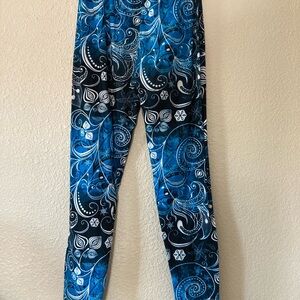 Agnes & Dora Blue and Black Swirl Leggings